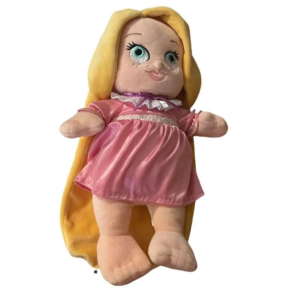 Disney Princess Rapunzel Plush Doll‎ Toy Approx 12” Fabric Hair No More Tangles
